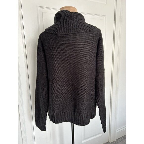 BB Dakota Black Cowl Neck Raglan Sleeve Crop Cable Knit Sweater Women's Size XS - Picture 3 of 10